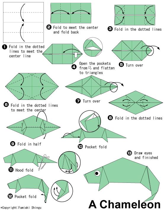 简单的折纸变色龙教程手把手教你制作精致的折纸变色龙