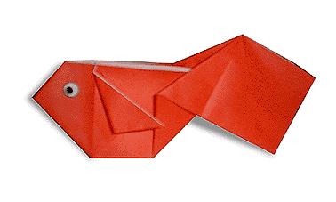 简单的儿童折纸小金鱼的手工折纸图解教程手把手教你制作折纸小金鱼