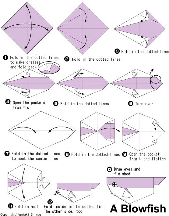 手工折纸鲸鱼的基本折法教程展示出折纸鲸鱼的基本折法教程