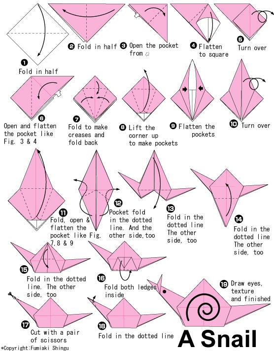 手工折纸蜗牛的基本折法教程展出折纸蜗牛是如何制作的