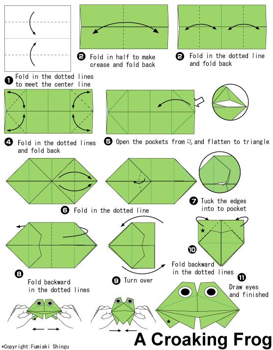 手工折纸青蛙的基本折法图解教程教你如何制作漂亮的折纸青蛙