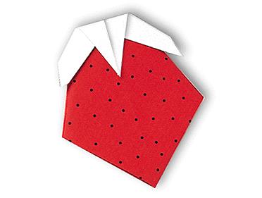 简单的儿童折纸草莓手工折纸图解教程手把手教你制作精致的折纸草莓
