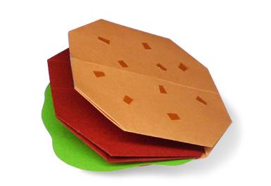手工折纸汉堡的折纸方法教程教你儿童折纸汉堡如何制作