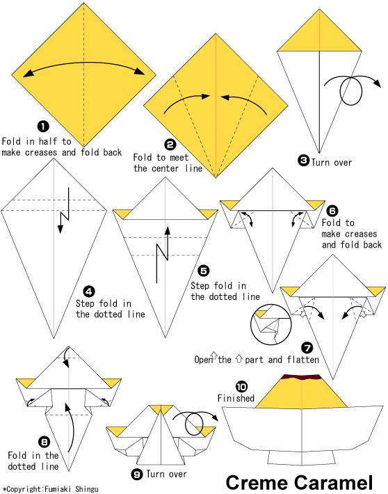 折纸焦糖布丁儿童手工折纸图解教程 - 纸艺网