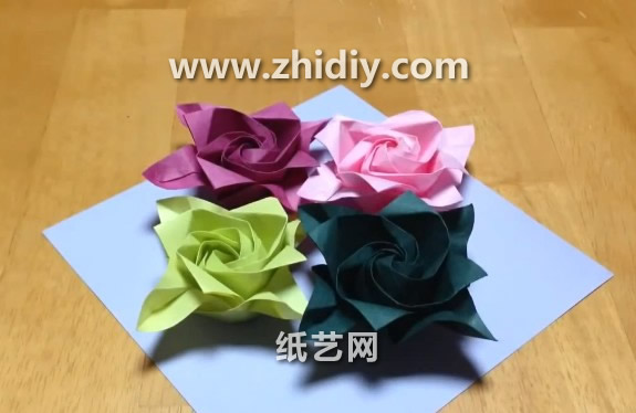剑形折纸玫瑰花的手工制作教程教你制作出精美的折纸玫瑰花