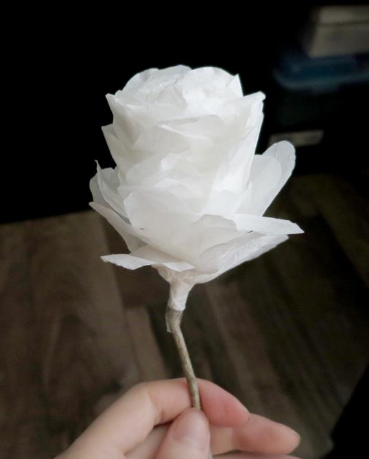 纸玫瑰花的折法教程教你咖啡滤纸制作精美的玫