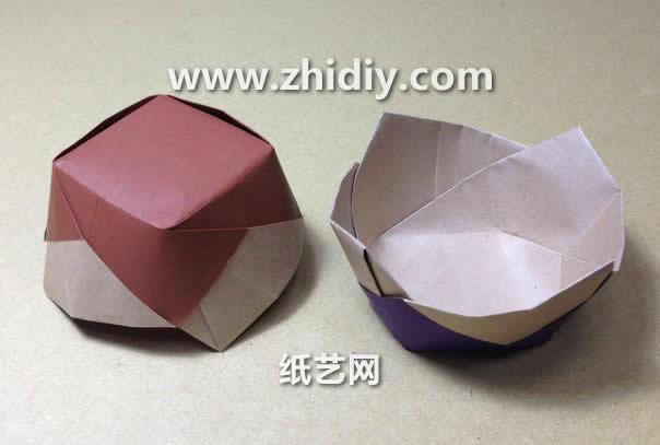 手工折纸花盆折纸糖果盒子折纸折纸视频教程