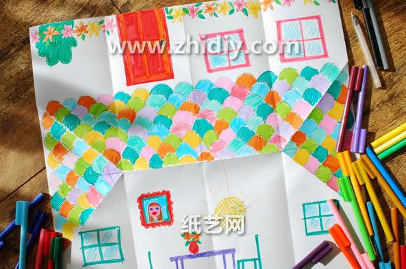 儿童节折纸小房子折法图解教程帮助你制作出可爱的折叠玩具