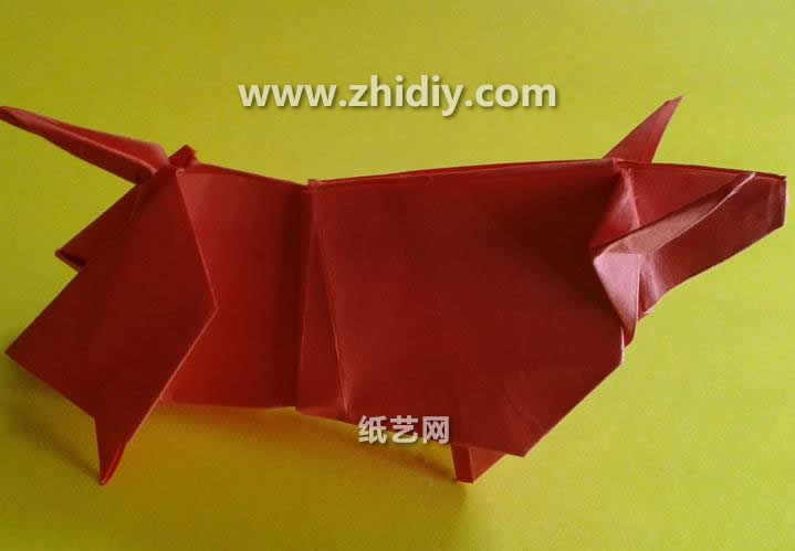 手工折纸公牛的折法教程手把手教你制作出精美的折纸公牛