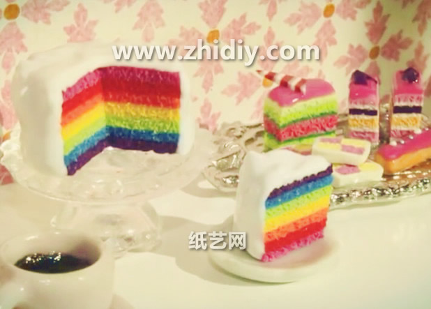 手工制作视频教程手把手教你制作出漂亮有趣的橡皮泥粘土彩虹蛋糕