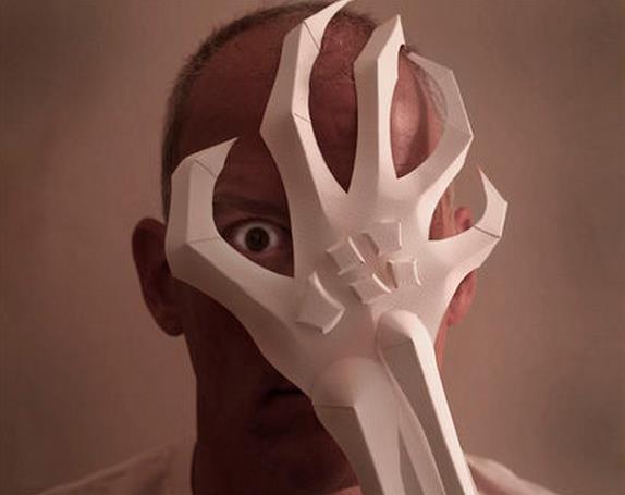 万圣节手工骷髅纸雕面具手工制作教程