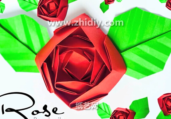 手工折纸川崎玫瑰花的基本折法教程教你组合式川崎玫瑰花制作方法