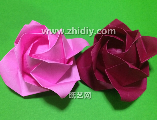 手工折纸玫瑰花的折法教程手把手教你学习福山折纸玫瑰花怎么做
