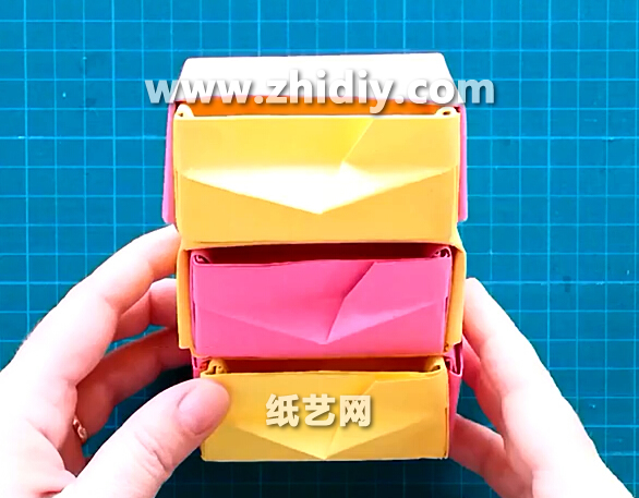 带抽屉的折纸收纳盒折法教程手把手教你学习抽屉式折纸收纳盒