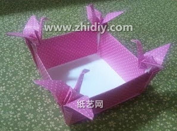 千纸鹤折纸盒子的折法教程手把手教你制作折纸千纸鹤收纳盒