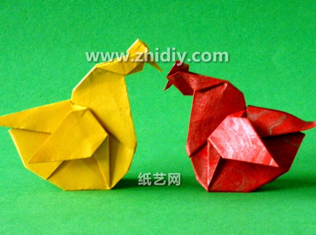 手工折纸公鸡的折法教程手把手教你学习折纸公鸡应该如何制作