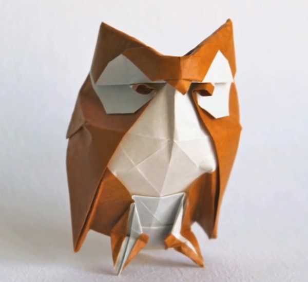 手工折纸猫头鹰的简单折法制作教程手把手教你学习如何制作折纸猫头鹰