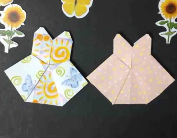 手工折纸小裙子的折法制作教程手把手教你学习如何制作折纸裙子