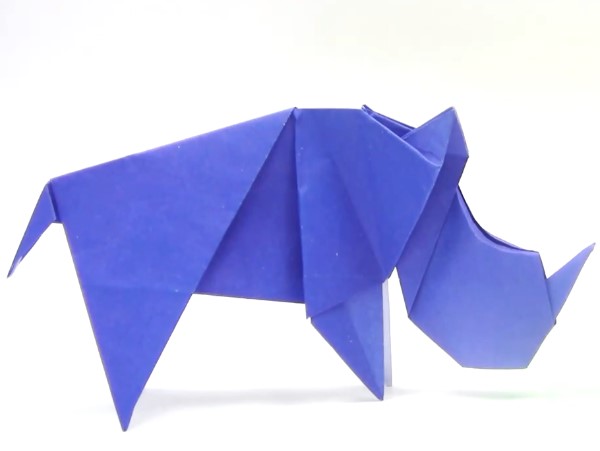 手工折纸犀牛的折法制作教程手把手教你学习如何制作折纸犀牛