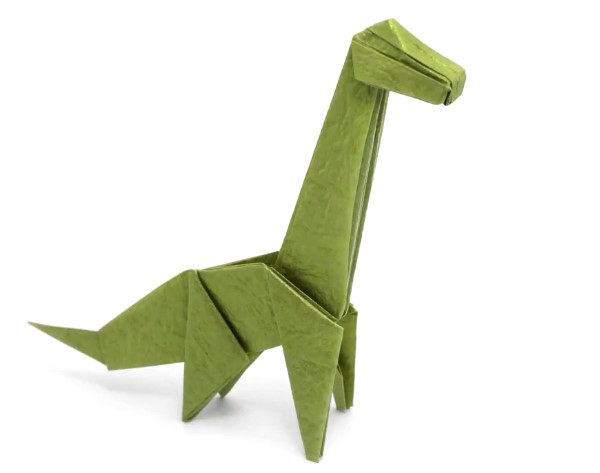 简单折纸恐龙的手工折法教程-腕龙的折法教程 - 纸艺网