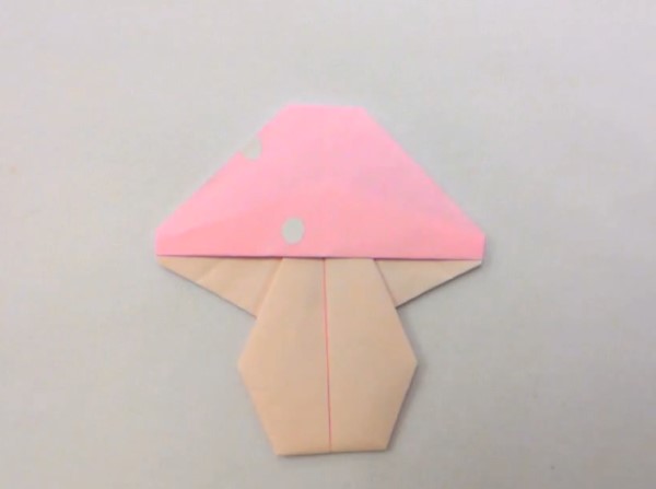儿童折纸小蘑菇手工折法制作教程手把手教你制作可爱的折纸小蘑菇