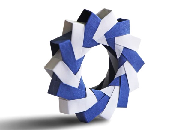 手工3D立体折纸环的手工折纸制作教程教你学习如何制作3D立体折纸制作