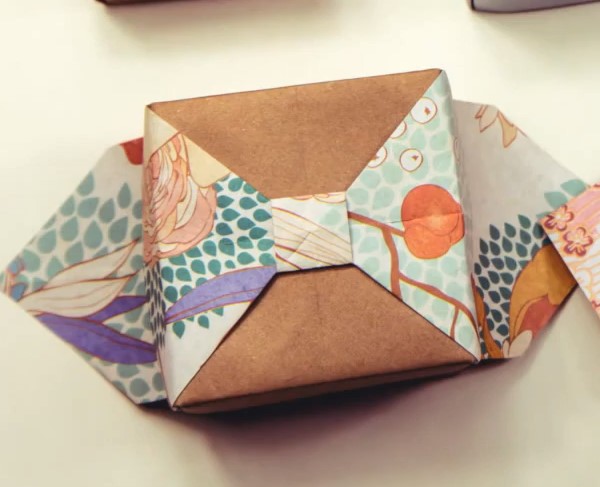 手工折纸领结折纸盒折纸收纳盒的简单折法制作教程教你学习如何制作折纸盒