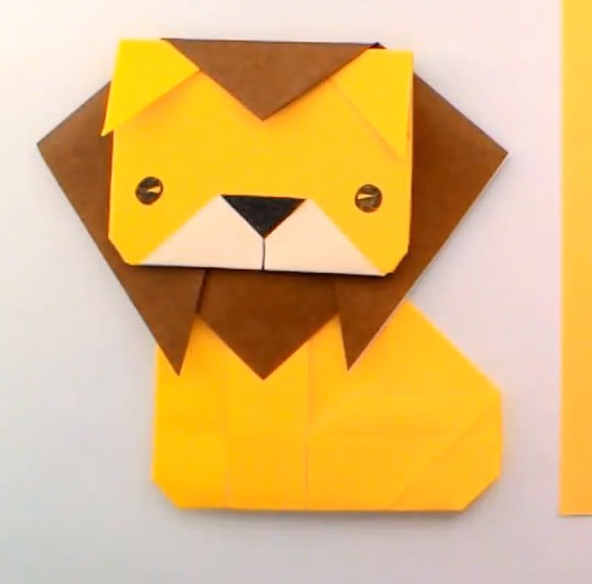 儿童手工折纸小狮子的折法制作教程手把手教你学习如何制作折纸小狮子