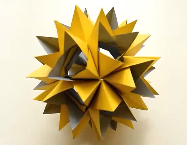 手工折纸花球的折法制作教程教你学习如何制作折纸花球