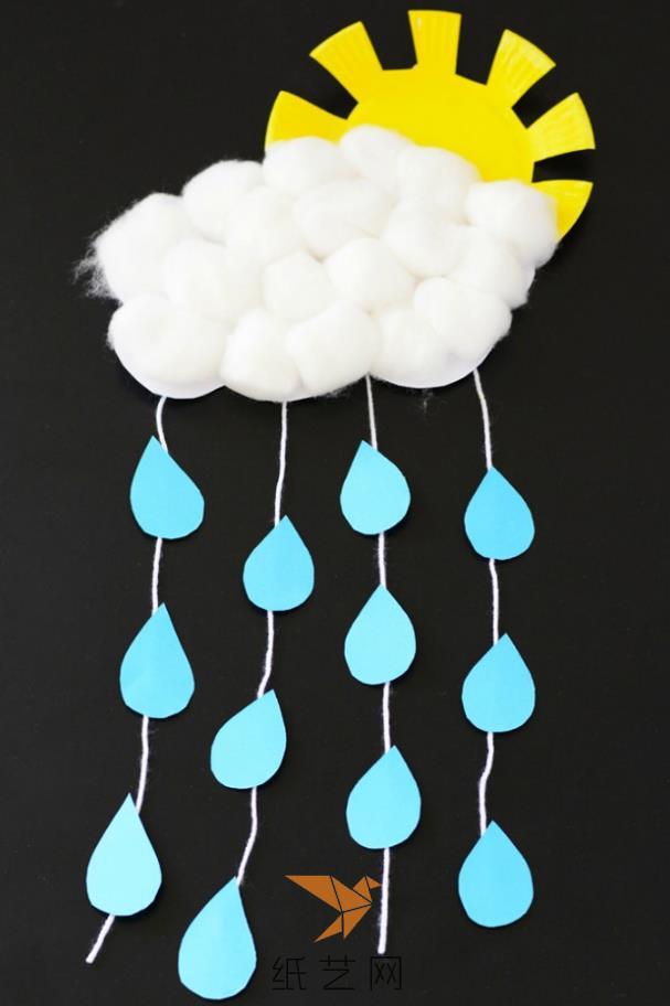 儿童手工小制作下雨的云朵DIY教程