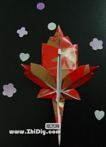 折纸枫叶的基本折纸图解教程一步一步的教你制作折纸枫叶