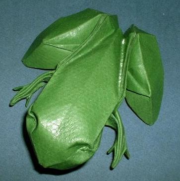 利用湿法折纸制作的折纸青蛙的折纸图解教程手把手教你制作立体折纸青蛙