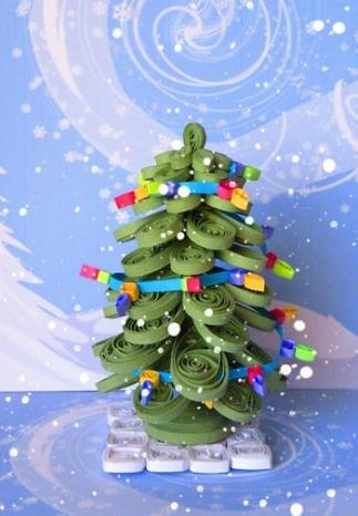 衍纸也能够制作出漂亮的纸艺圣诞树结构