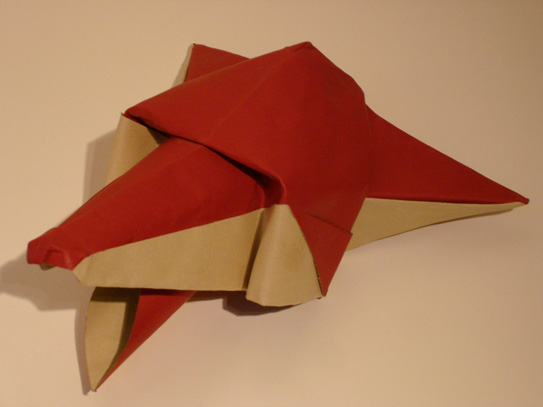 折纸狐狸头的折纸教程手把手教你制作一个立体的折纸狐狸头