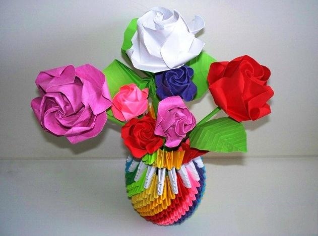 罗斯巴德手工折纸玫瑰花的折法教程教你制作出精美的折纸玫瑰