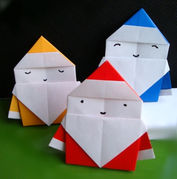 简单卡通折纸圣诞老人的手工折法教程手把手教你制作有趣的折纸圣诞老人