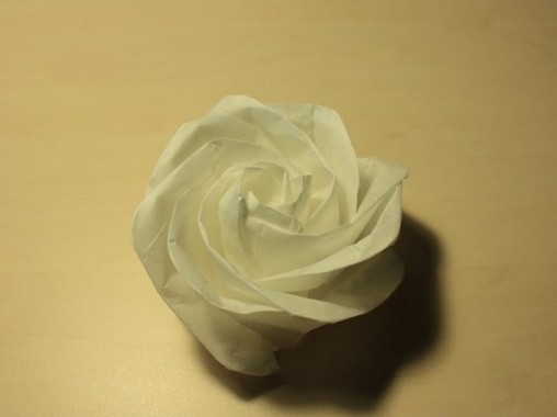 精美的折纸玫瑰花的折法图解教程展示出折纸玫瑰如何做