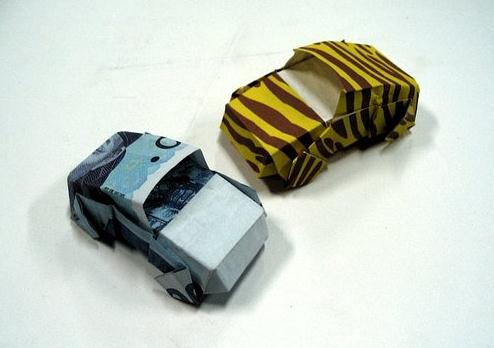 钱币折纸小汽车制作教程手把手教你制作有趣的折纸小汽车