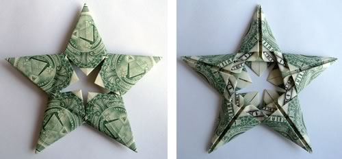 美元折纸五角星的制作教程手把手教你制作可以用于立体卡片装饰的美元折纸五角星