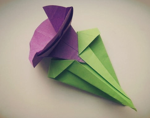 手工折纸喇叭花的折纸大全图解教程制作折纸喇叭花