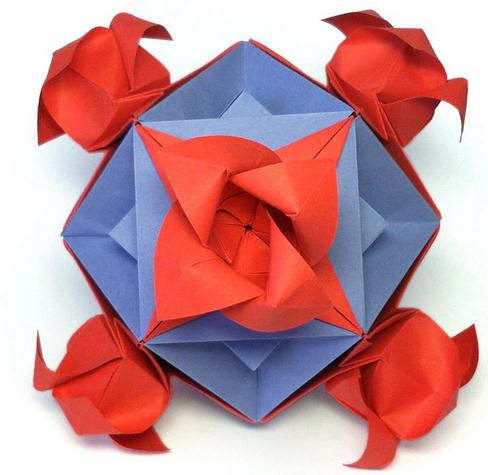 折纸玫瑰花花球的折法图解教程手把手教你制作漂亮的折纸玫瑰花花球