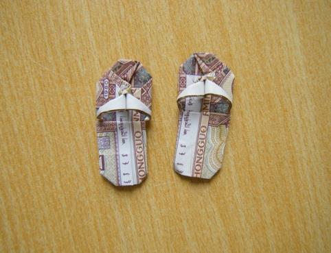 钱币折纸拖鞋的折法图解教程手把手教你制作人民币折纸