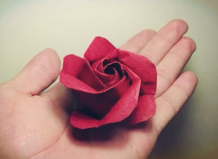 变种川崎玫瑰花的折纸图解教程手把手教你折叠构型精美的变种折纸玫瑰花