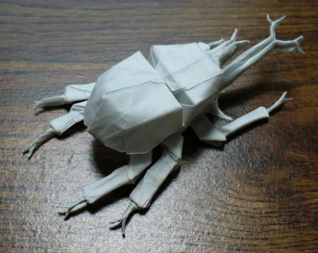折纸武士头盔甲虫的折纸图解教程手把手教你制作精美的折纸甲虫
