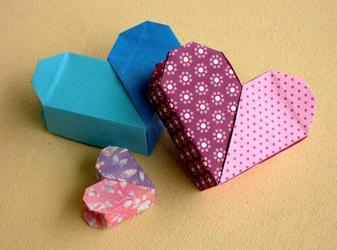 折纸心收纳盒的基本折纸图解教程教你制作出构型精美的折纸盒子