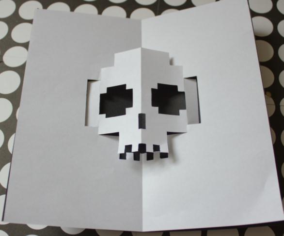折纸骷髅贺卡的折纸图解教程手把手教你制作万圣节立体骷髅贺卡