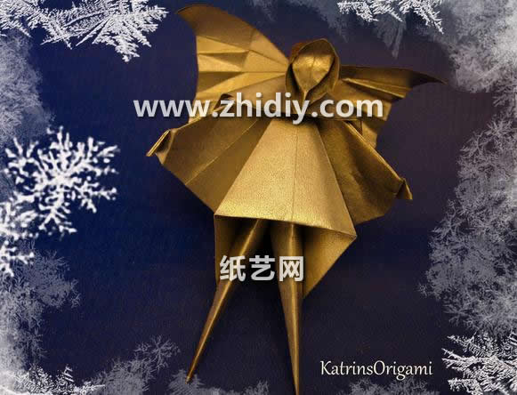 圣诞节手工折纸制作之圣诞节折纸天使的折法视频教程