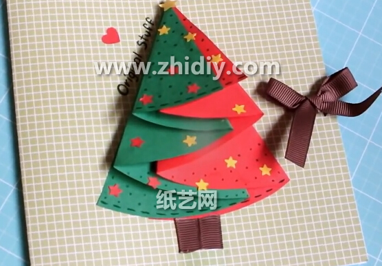 圣诞树手工贺卡折纸教程教你制作出精美的手工贺卡