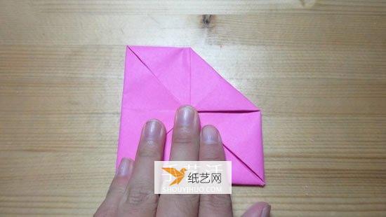 最简单纸玫瑰花的折法图解 有点小可爱！ -  www.shouyihuo.com