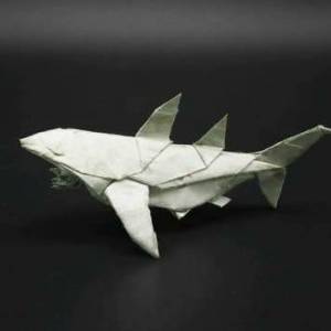 特别复杂的纸鲨鱼折叠详细图解